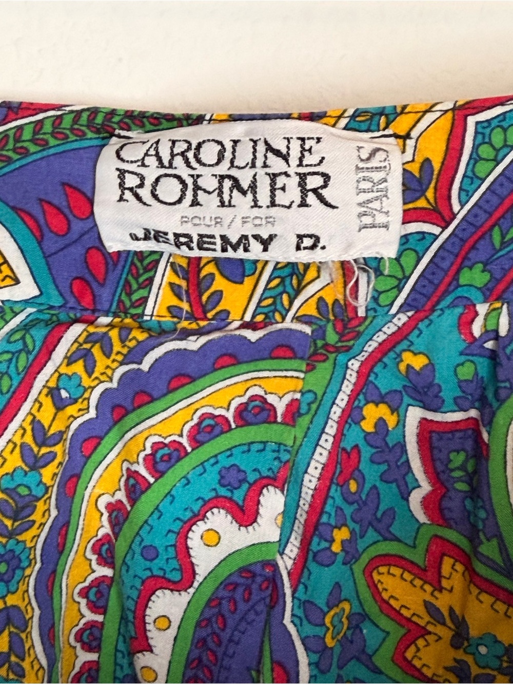 Caroline Rohmer Paris Vintage Paisley Midi Skirt Multicolor Cotton Boho Small - Picture 5 of 5